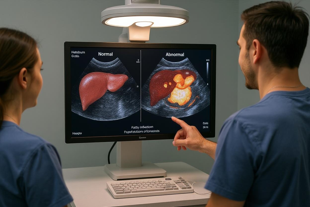 normal vs abnormal liver ultrasound