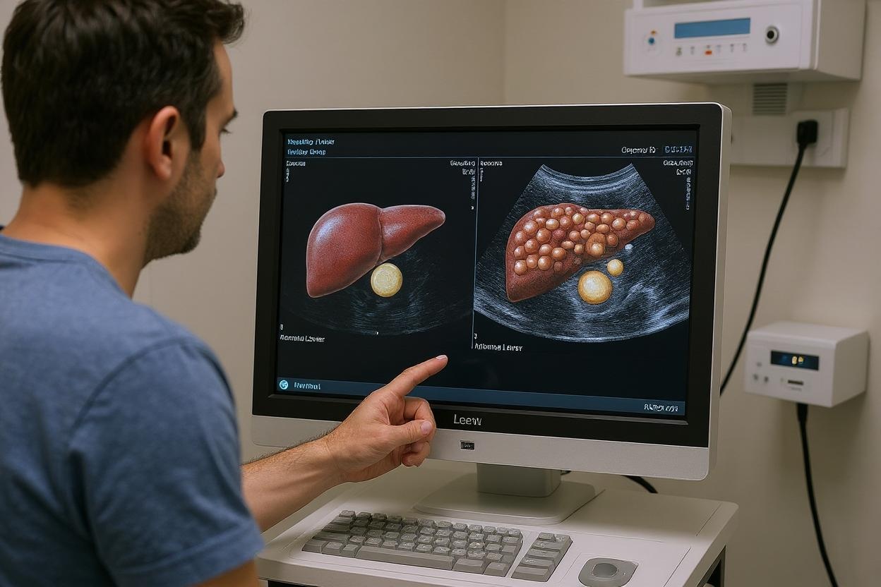 normal vs abnormal liver ultrasound