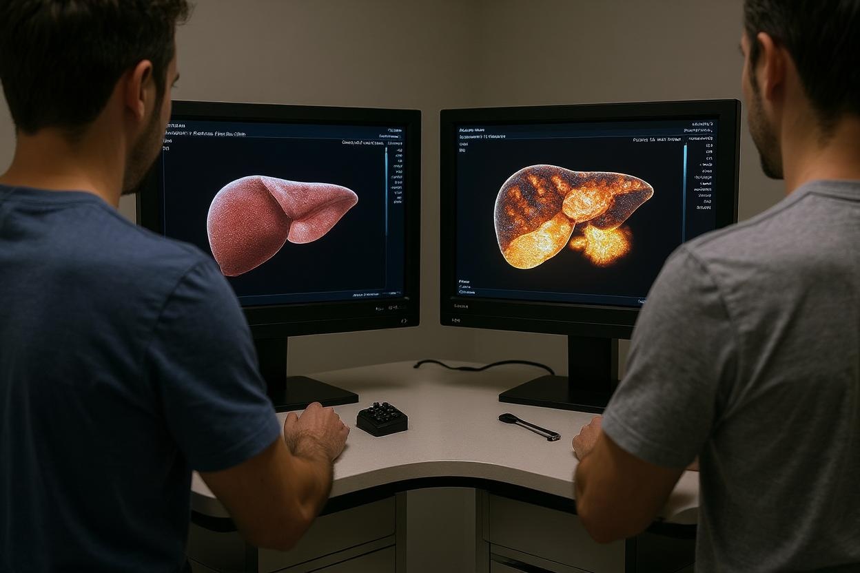 normal vs abnormal liver ultrasound