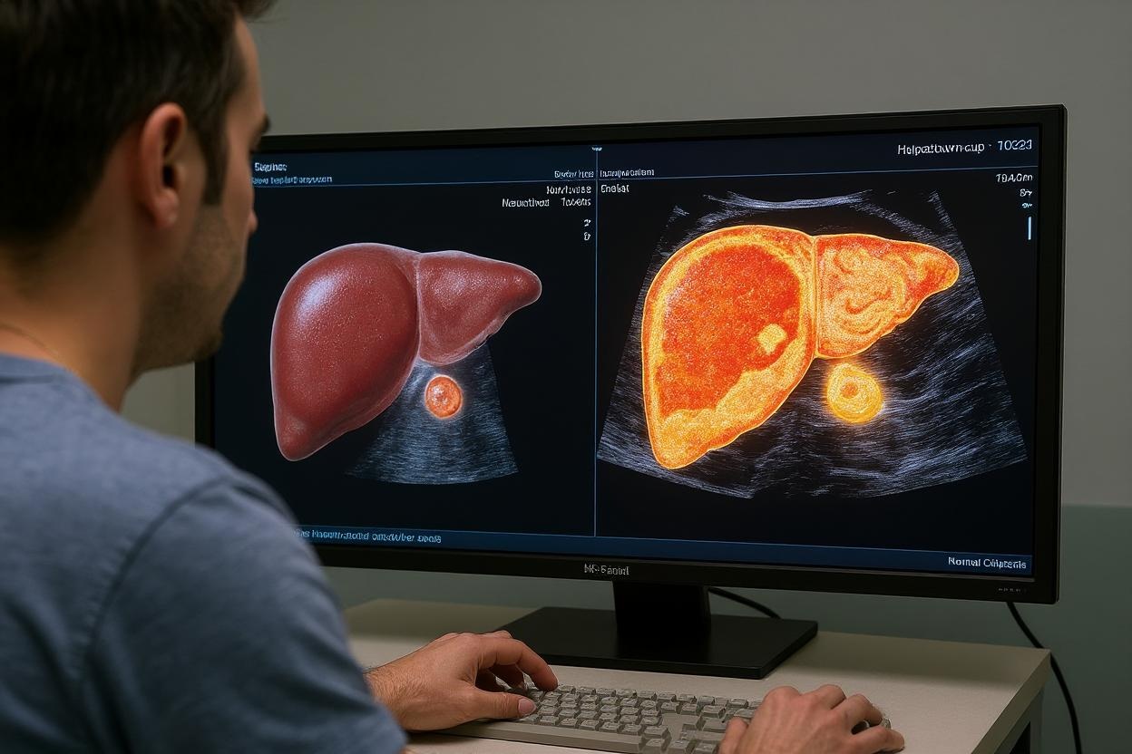 normal vs abnormal liver ultrasound